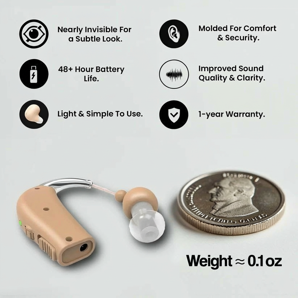 Omega Ears 3.0 OTC Over-The-Ear Hearing Aids